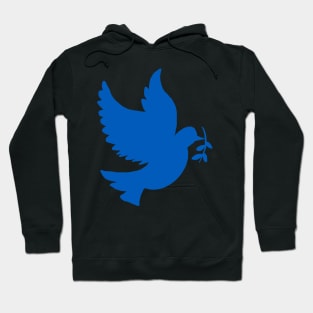 Pattern of white peace doves on blue Hoodie